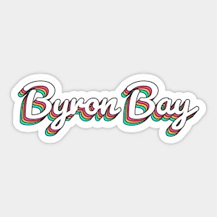 Byron Bay Australia Retro Script Sticker